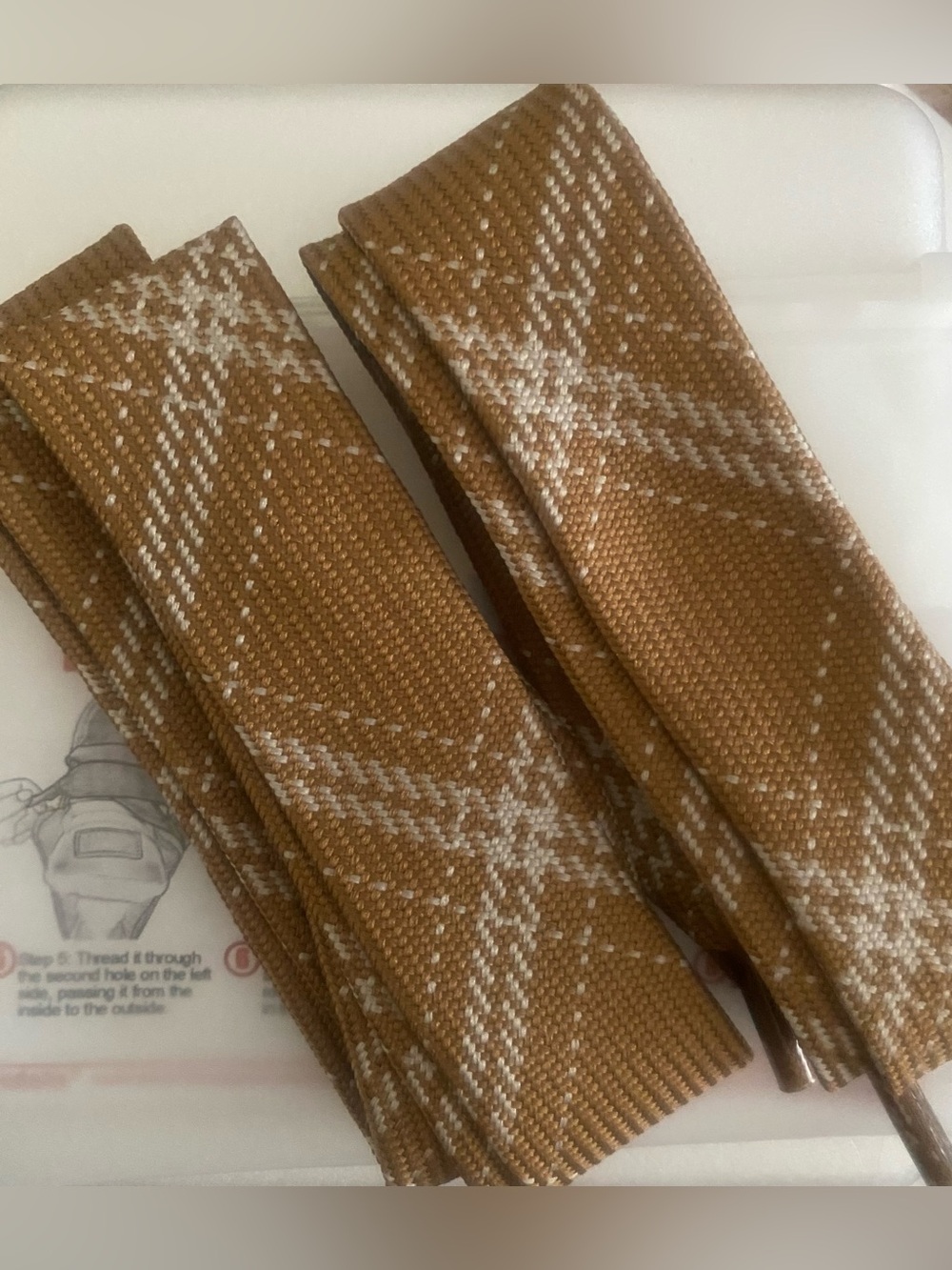 Oversized, Two-tone, Chunky Flat Plaid replacement laces for UGG Lowmei